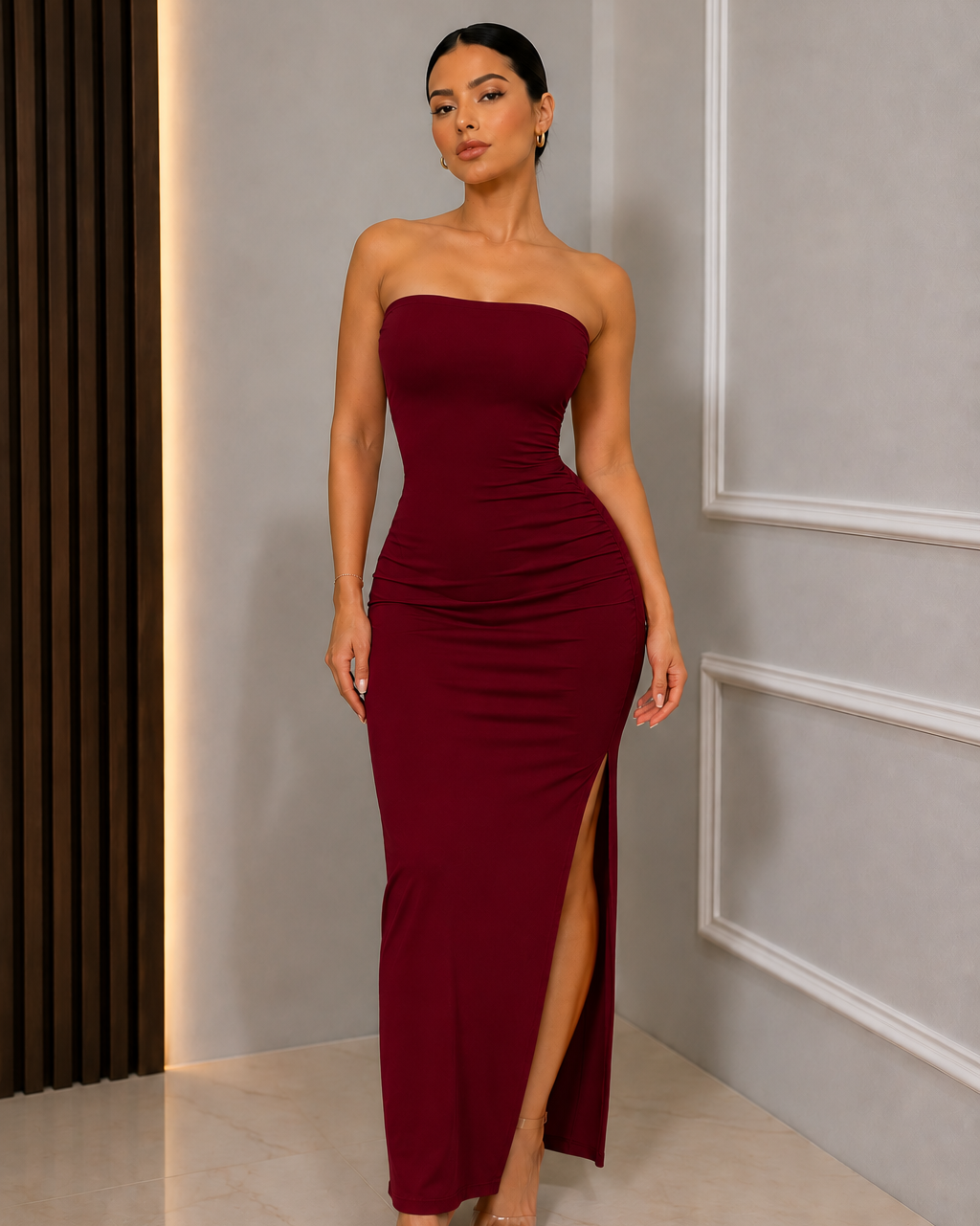 VESTIDO STRAPLE LARGO AURA